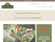 Tablet Screenshot of meadowfarmfoods.com